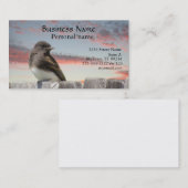 De Visite Carte pro. - Oiseau sur clôture au coucher du sole (Devant / Derrière)