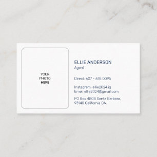 De Visite Carte Professionnelle Agent Avec Photo Personnalis