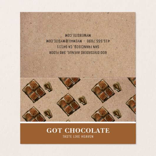 De Visite Carte professionnelle Brown moderne au chocolat (Extérieur déplié)