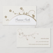 De Visite Carte professionnelle élégante avec des fleurs et (Devant / Derrière)