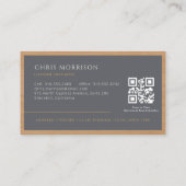 De Visite Carte professionnelle en bois grise avec QR Code (Dos)