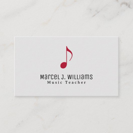 De Visite Carte professionnelle minimaliste musicien (Devant)