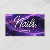 De Visite Carte professionnelle moderne violet QR Code Nail (Dos)