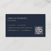 De Visite Carte professionnelle monogramme bleu marine avec (Dos)