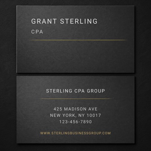 De Visite Carte professionnelle noire CPA