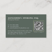 De Visite Carte professionnelle QR Code Vert Sauge Moderne O (Devant)