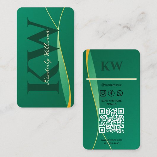 De Visite Carte professionnelle verte fraîche (Devant / Derrière)