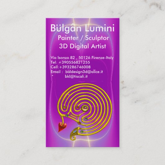 De Visite Carte profil Bulgan Lumini Hyper Labirinth (Devant)