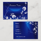 De Visite Carte Profil Royal Blue Floral Delal Design (Devant / Derrière)