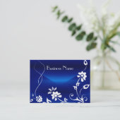 De Visite Carte Profil Royal Blue Floral Delal Design (Debout devant)