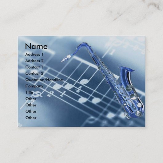 De Visite Carte profil Saxophone (Devant)