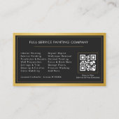 De Visite Carte QR Code Peintre Maison Métal Doré (Dos)