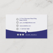 De Visite Carte QRCode professionnelle photo bleu gris (Dos)