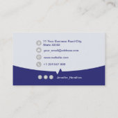 De Visite Carte QRCode professionnelle photo bleu gris (Dos)