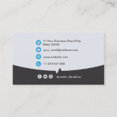 De Visite Carte QRCode professionnelle photo gris bleu (Dos)