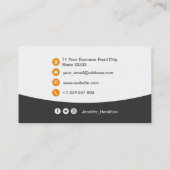 De Visite Carte QRCode professionnelle photo gris orange (Dos)