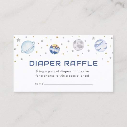 De Visite Carte Raffin du Baby shower spatial Astronaut (Devant)