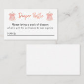 De Visite Carte Raffin Robe Rose Aquarelle (Devant / Derrière)