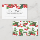 De Visite Carte Raffin Watercolor Red Cherries Garland Diape (Devant / Derrière)