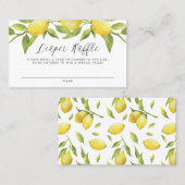 De Visite Carte Raffle au lard d'aquarelle citron vert (Devant / Derrière)
