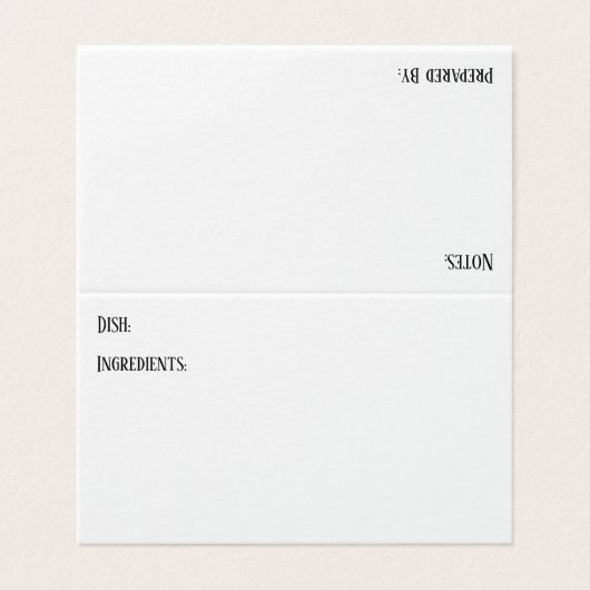 De Visite Carte Recette Plat Potluck Polka Blanc Turquoise (Extérieur déplié)