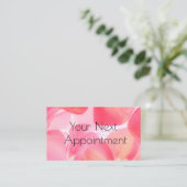 De Visite Carte Rendez-vous Floral Rose (Debout devant)