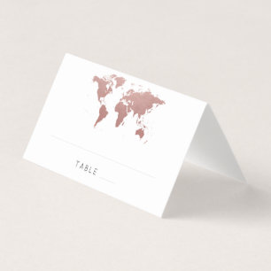 De Visite Carte rose Gold Pink World Carte Wanderlust Place