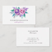 De Visite Carte rose violette. Des fleurs. Fleurs d'eau (Devant / Derrière)