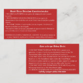 De Visite Carte rouge espagnole - Carte des droits d'immigra (Devant / Derrière)