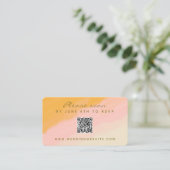 De Visite Carte RSVP Budget Aquarelle rose Jaune QR Code (Debout devant)