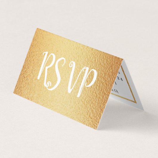 De Visite Carte RSVP Calendrier Gold moderne (Devant)
