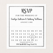 De Visite Carte RSVP Calendrier Silver moderne (Intérieur déplié)
