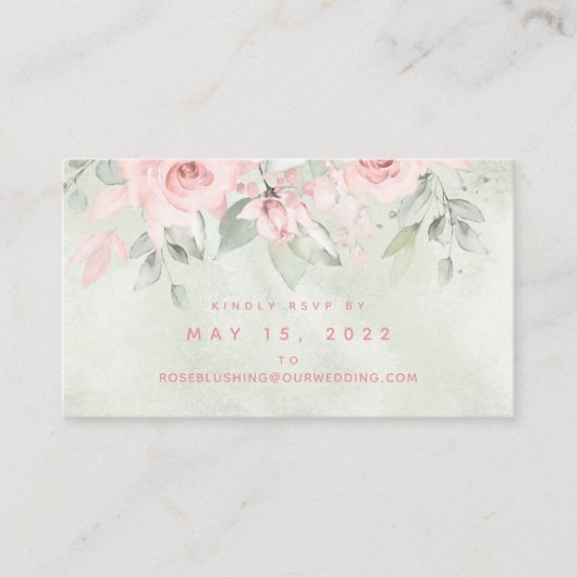 De Visite Carte RSVP en ligne Mariage Rose Blusing (Devant)