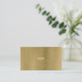 De Visite Carte RSVP Faux Gold Metal Texture (Debout devant)