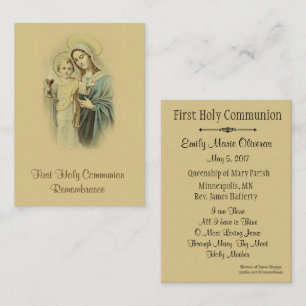 De Visite Carte Sainte Catholique pour la Première Communion