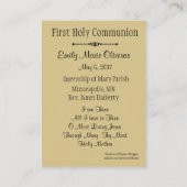 De Visite Carte Sainte catholique pour la première sainte co (Dos)