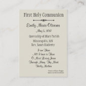 De Visite Carte Sainte catholique pour la première sainte co (Dos)