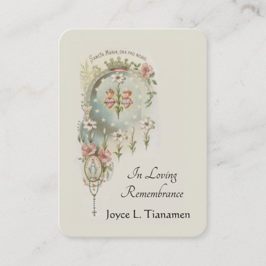 De Visite Carte Sainte du Mémorial funéraire catholique Vier (Devant)