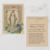 De Visite Carte Sainte du Mémorial funéraire catholique Vier (Devant / Derrière)