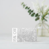 De Visite Carte Silver Shimmer et Sparkle 15 % remise (Debout devant)