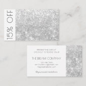 De Visite Carte Silver Shimmer et Sparkle 15 % remise (Devant / Derrière)
