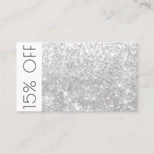 De Visite Carte Silver Shimmer et Sparkle 15 % remise