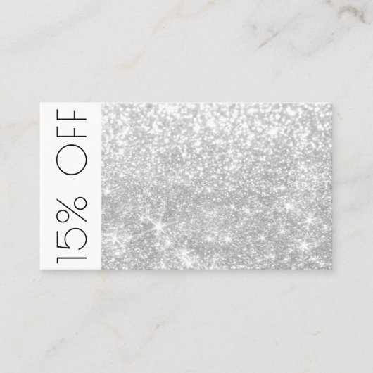 De Visite Carte Silver Shimmer et Sparkle 15 % remise (Devant)