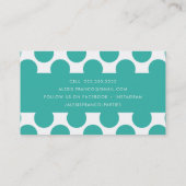 De Visite CARTE SIMPLE bold mignon pois jade vert (Dos)