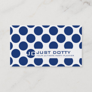 De Visite CARTE SIMPLE bold pois bleu marine foncé