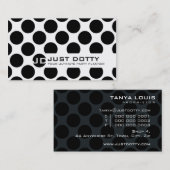 De Visite CARTE SIMPLE bold pois noir blanc (Devant / Derrière)