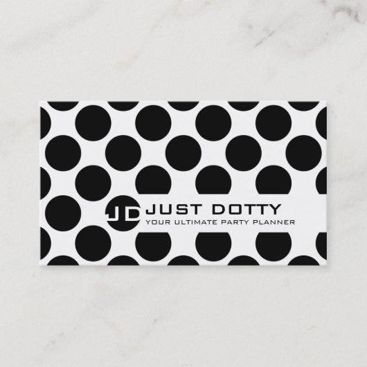 De Visite CARTE SIMPLE bold pois noir blanc (Devant)