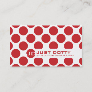 De Visite CARTE SIMPLE bold pois riches rouge vif