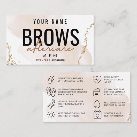 De Visite Carte simple Gold Brows (Devant / Derrière)