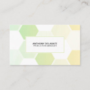 De Visite Carte simple Honeypeb Green and White Name